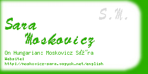 sara moskovicz business card